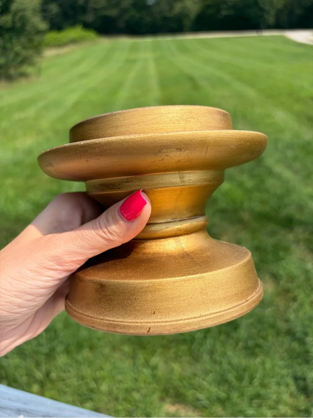 Vintage Candle Holder Fine Quality Japan Unique Ceramic Set Of 2 Green Felt